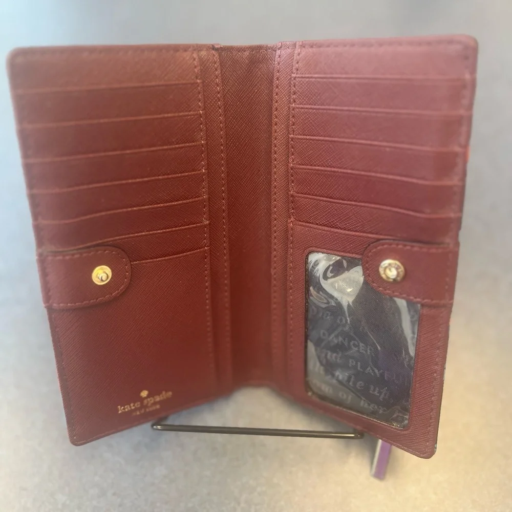 Kate Spade Cameron Street Tangier Floral Lacey Wallet Peacock Blue
